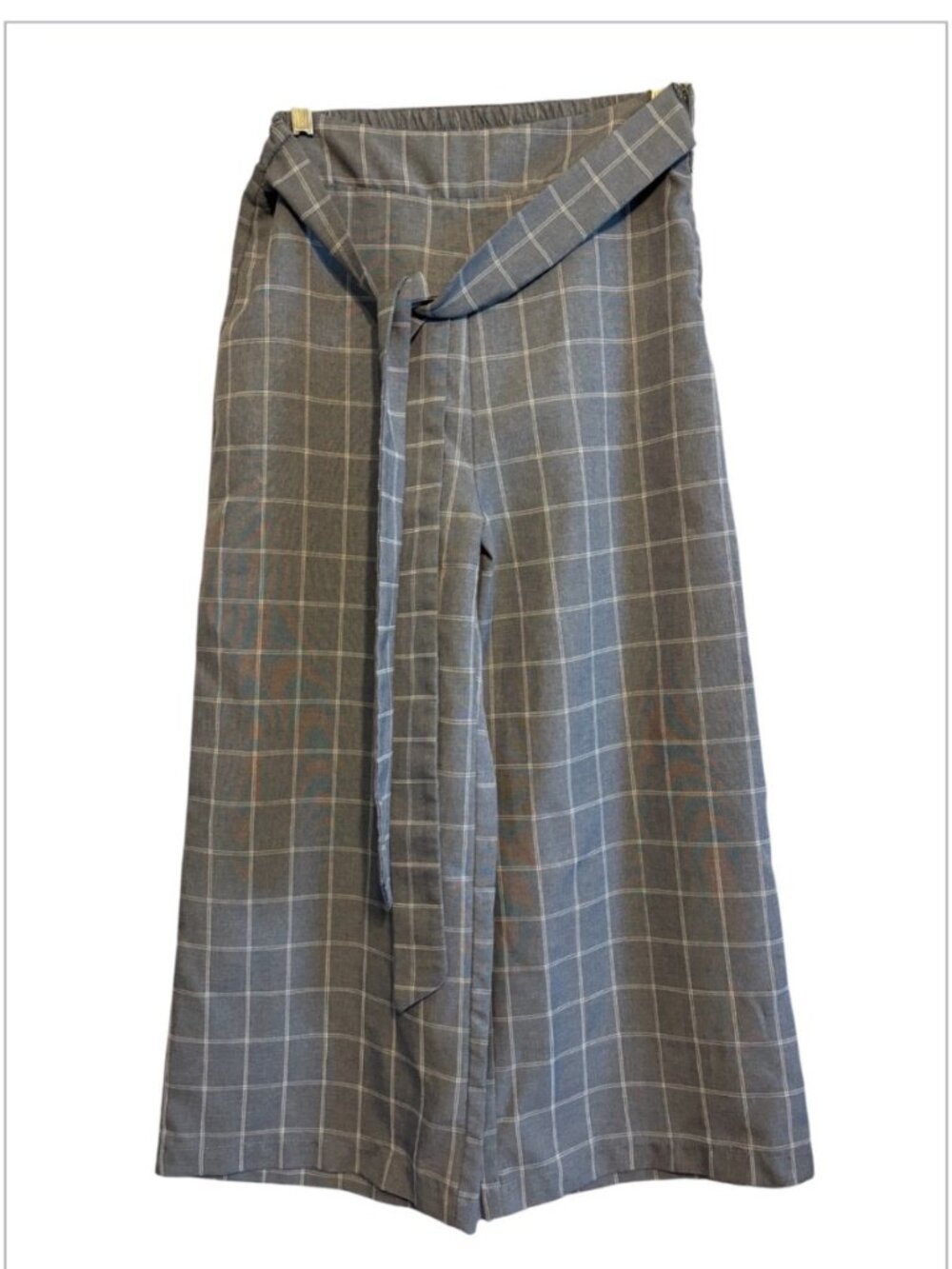 Lelis Full Leg Crop High Waist Gray Side Zip Pants Size Large